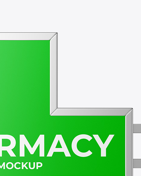 Pharmacy Signage w/ Metallic Frame Mockup