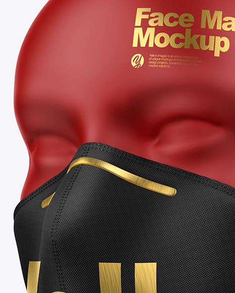 Face Mask with Nose Grip Mockup