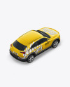 Compact Crossover SUV Mockup - Back Half Side View (high angle shot)