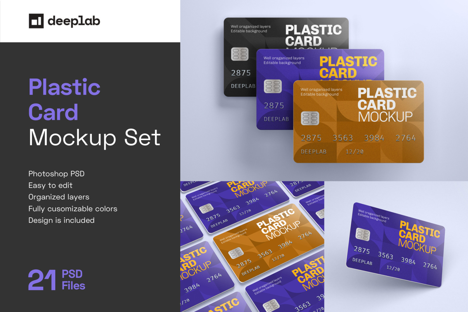 Plastic Card Mockup Set - 21 styles