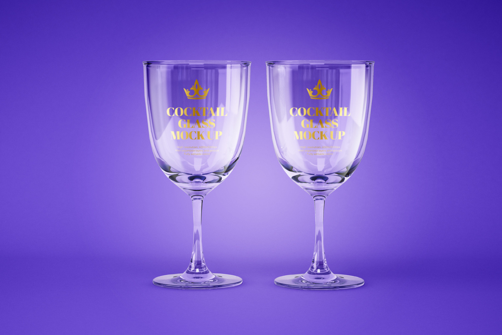 Water and Cocktail Glass Mockup Set Water and Cocktail Glass Mockup Set