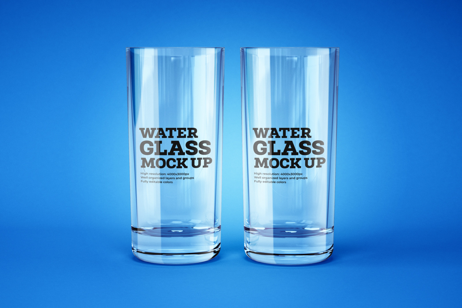 Water and Cocktail Glass Mockup Set