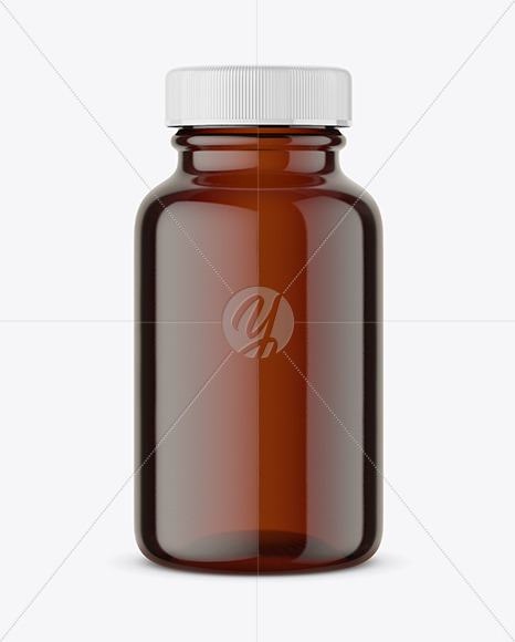 Amber Pills Bottle Mockup