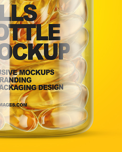 Clear Fish Oil Bottle Mockup