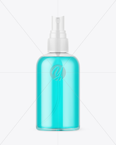 Spray Bottle With Liquid Mockup