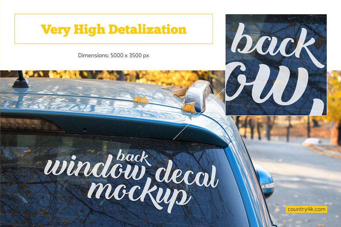 Car Window Decal Mockup Set Car Window Decal Mockup Set