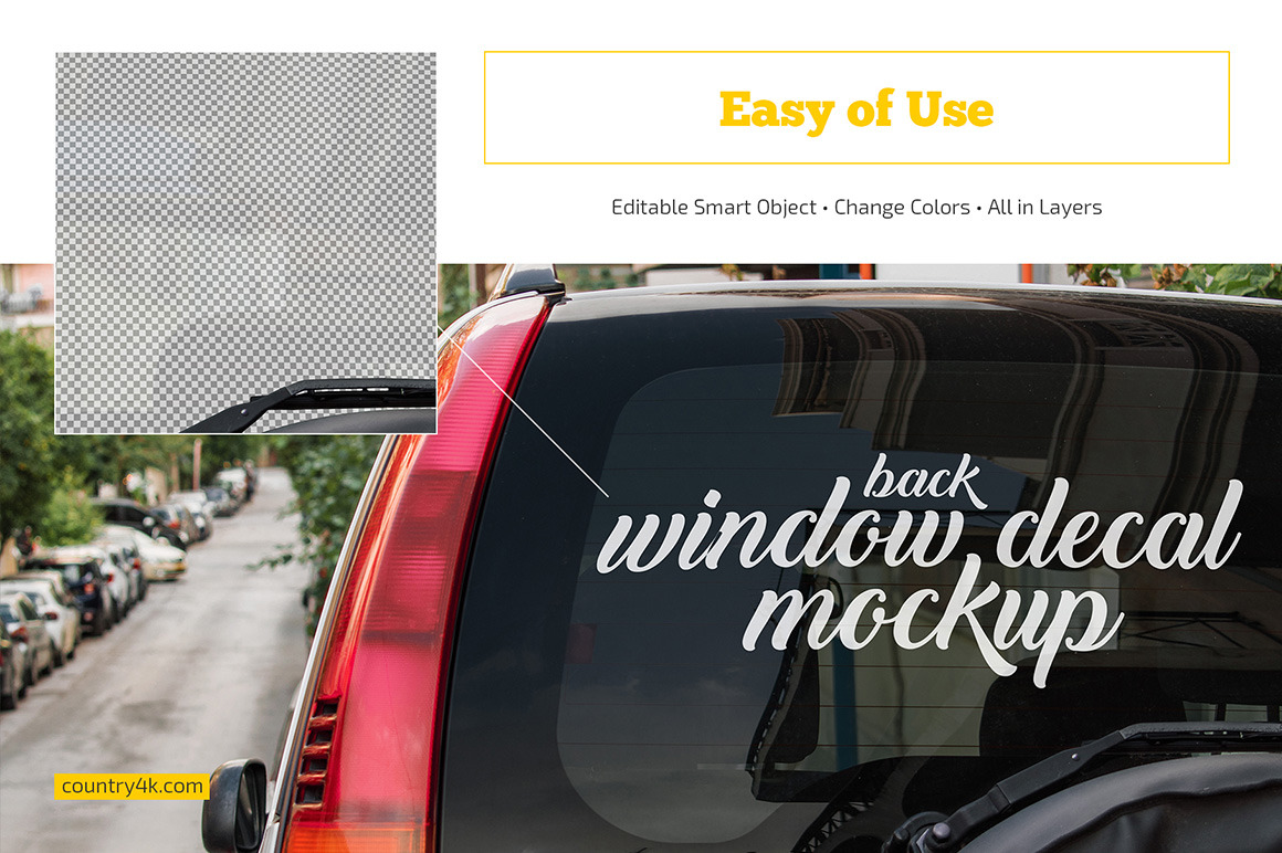 Car Window Decal Mockup Set Car Window Decal Mockup Set