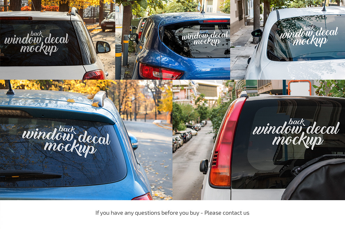 Car Window Decal Mockup Set Car Window Decal Mockup Set
