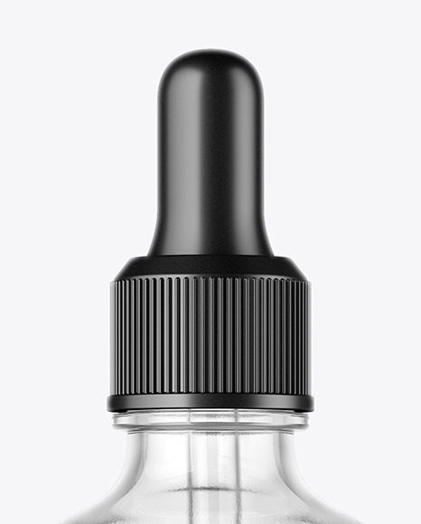 Clear Glass Dropper Bottle With Oil Mockup