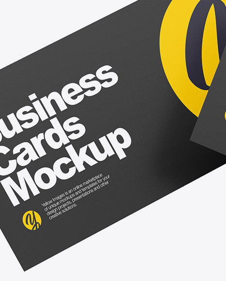 Two Paper Business Cards Mockup