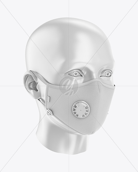 Anti-Pollution Face Mask with Exhalation Valve - Front Half-Side View