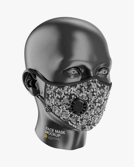 Anti-Pollution Face Mask with Exhalation Valve - Front Half-Side View