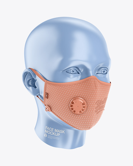 Anti-Pollution Face Mask with Exhalation Valve - Front Half-Side View