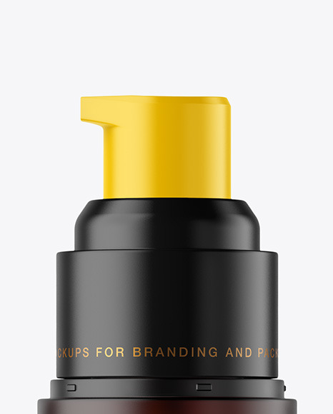 Frosted Amber Airless Pump Bottle Mockup