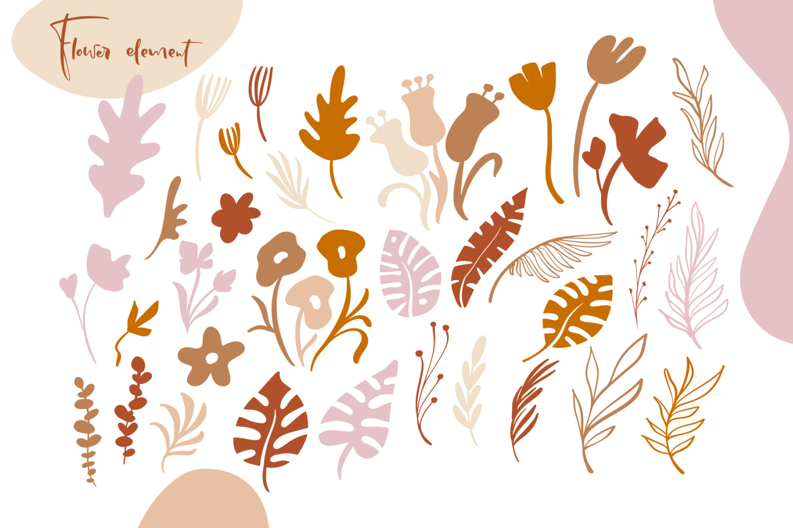 Abstract flower set SVG