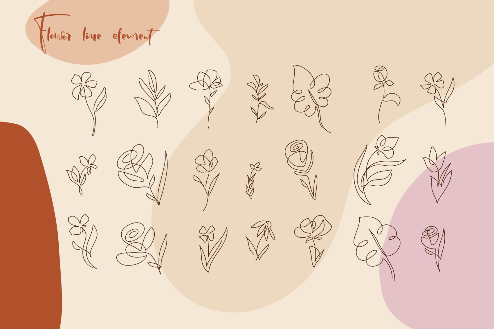 Abstract flower set SVG