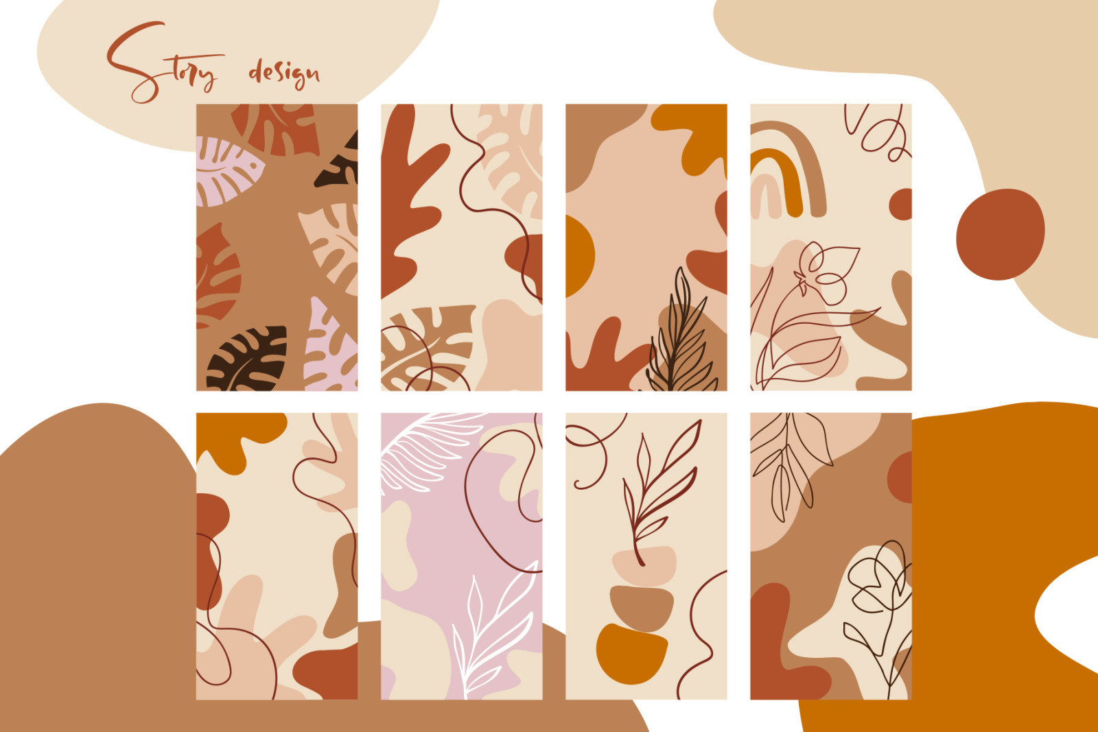 Abstract flower set SVG Abstract flower set SVG