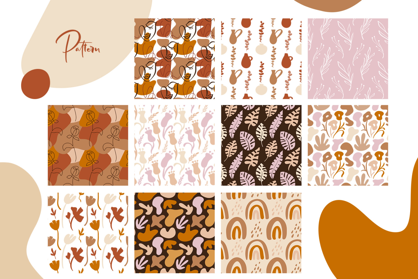 Abstract flower set SVG Abstract flower set SVG