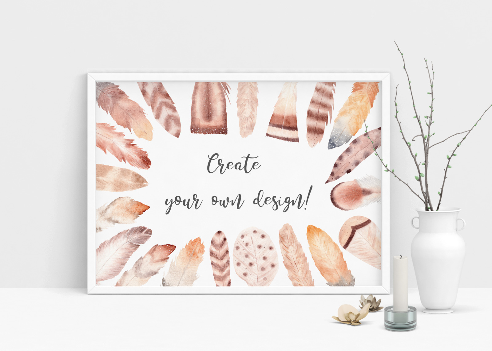 Watercolor Boho Feathers Collection Watercolor Boho Feathers Collection