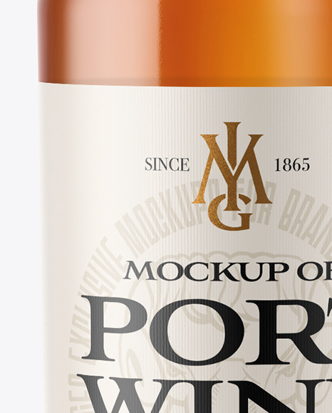 Clear Glass White Port Wine Bottle Mockup