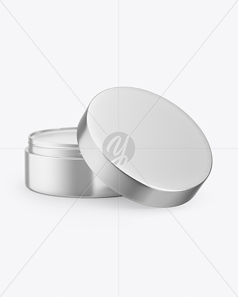 Opened Metallic Lip Balm Jar Mockup