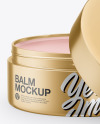 Opened Metallic Lip Balm Jar Mockup