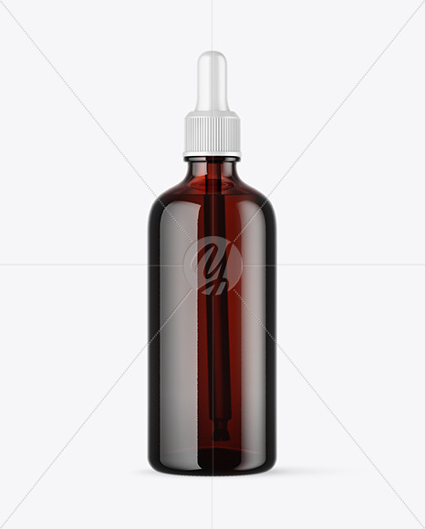 Dark Amber Dropper Bottle Mockup