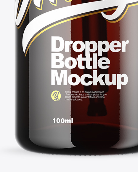 Dark Amber Dropper Bottle Mockup