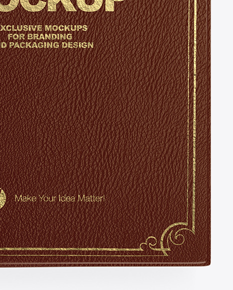 Hardcover Book w/ Leather Cover Mockup