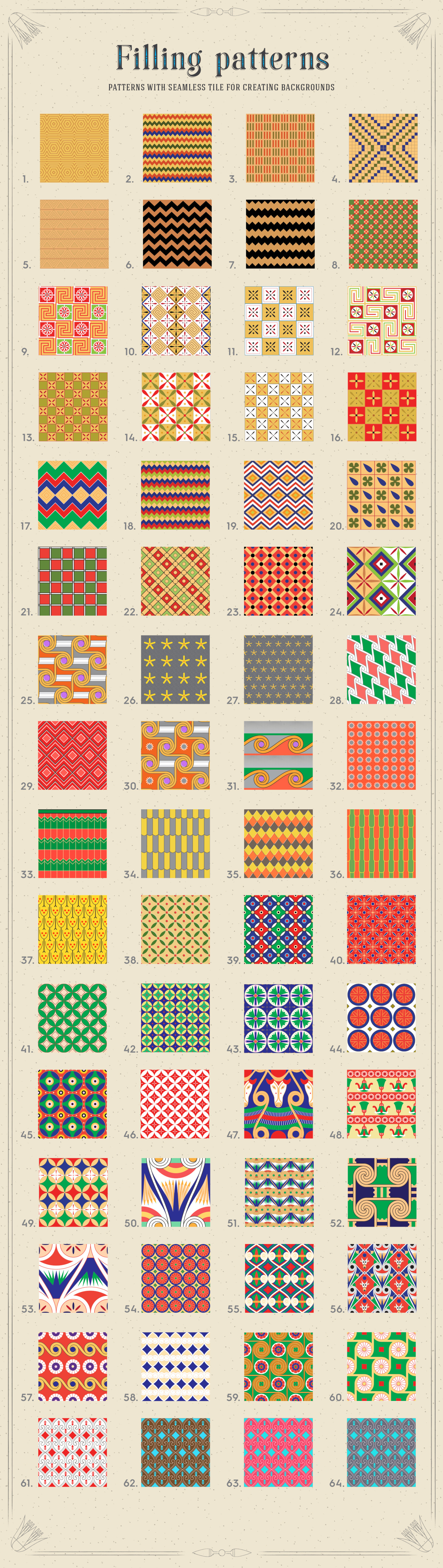 117 Egypt Pattern Brushes &amp; Swatches