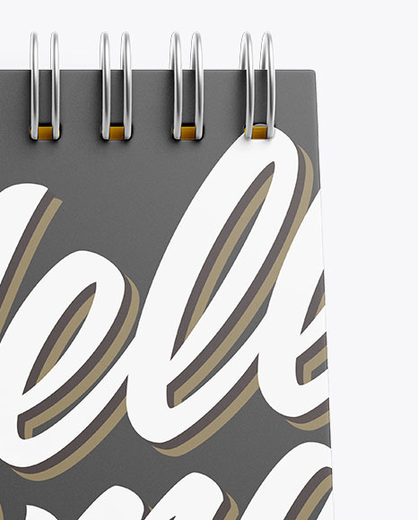 Glossy Notebook Mockup With Pen