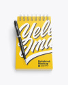 Glossy Notebook Mockup With Pen