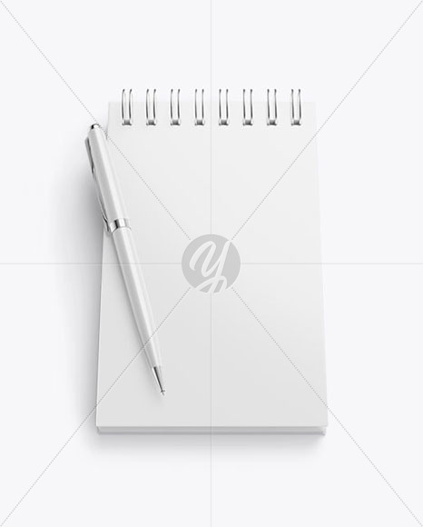 Matte Notebook Mockup With Pen