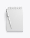 Textured Notebook Mockup With Pen