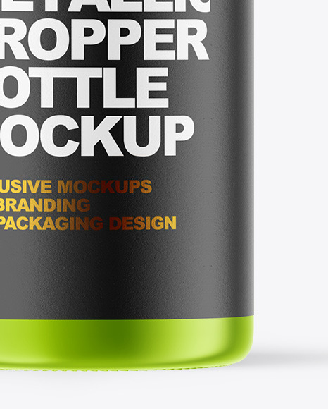 Metallic Dropper Bottle Mockup Metallic Dropper Bottle Mockup