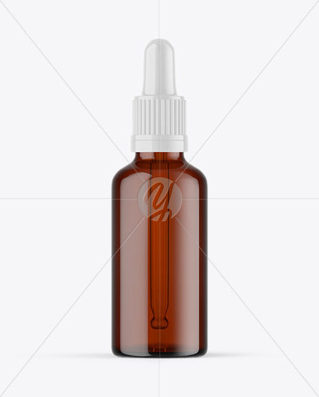 Amber Glass Dropper Bottle Mockup