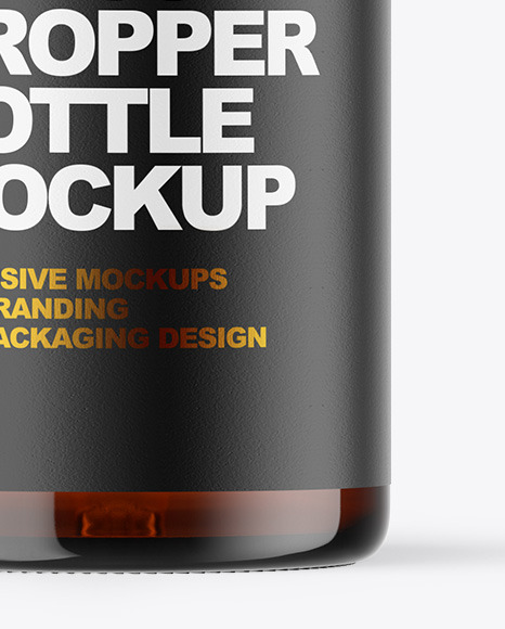 Amber Glass Dropper Bottle Mockup