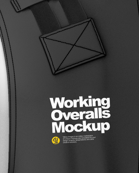 Working Overalls Mockup – Back Half Side View