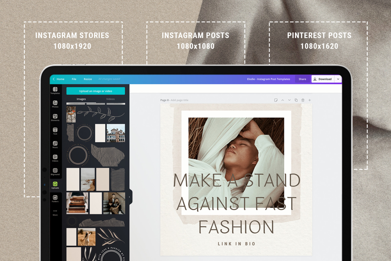 Elodie - Canva Social Templates Pack 50% OFF