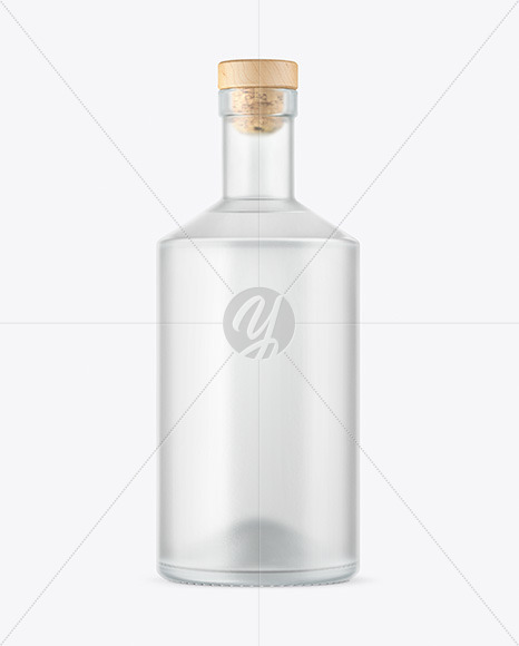 Frosted Glass Gin Bottle Mockup