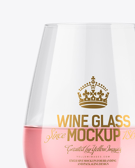 Pink Wine Glass Mockup