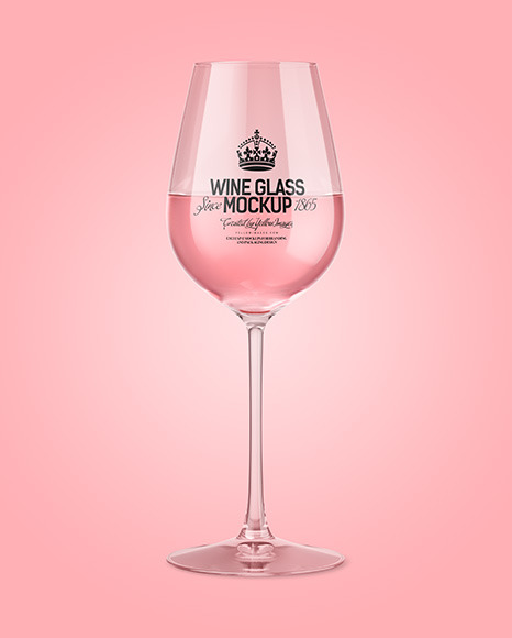Pink Wine Glass Mockup
