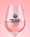 Pink Wine Glass Mockup