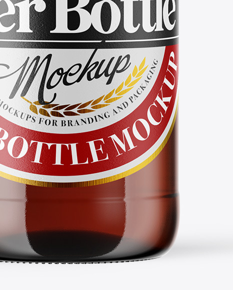 Amber Glass Beer Bottle Mockup