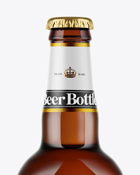 Amber Glass Beer Bottle Mockup