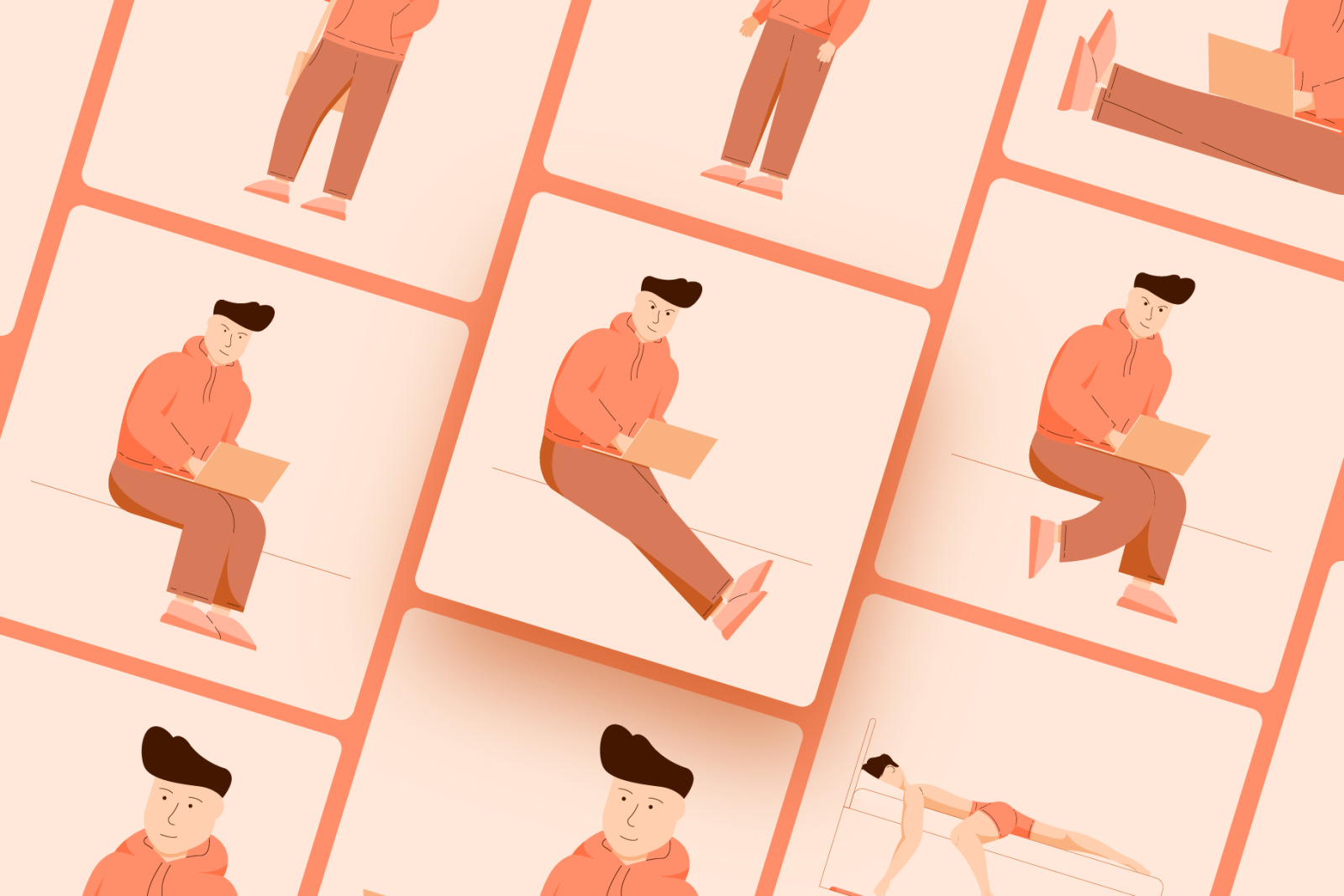Freelance Guy Illustrations Set Freelance Guy Illustrations Set