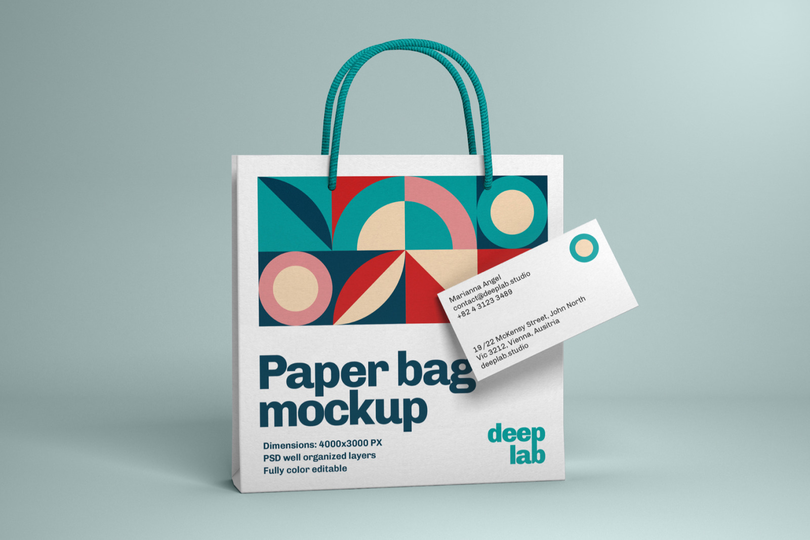 Paper Bag &amp; Business Card Branding Mockup Set