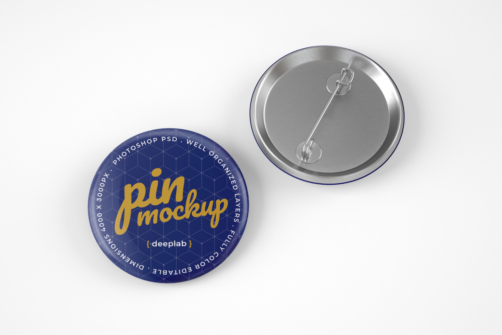 Glossy Button Pin Mockup Set