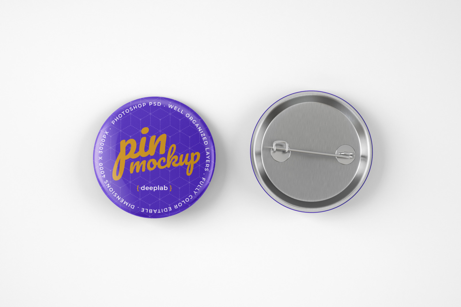 Glossy Button Pin Mockup Set