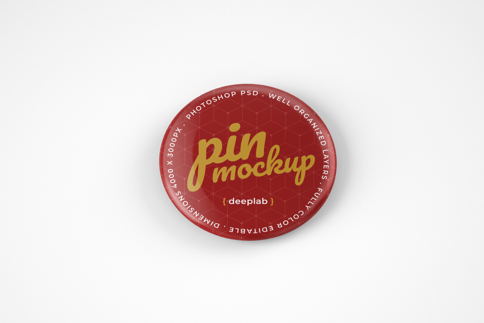 Glossy Button Pin Mockup Set